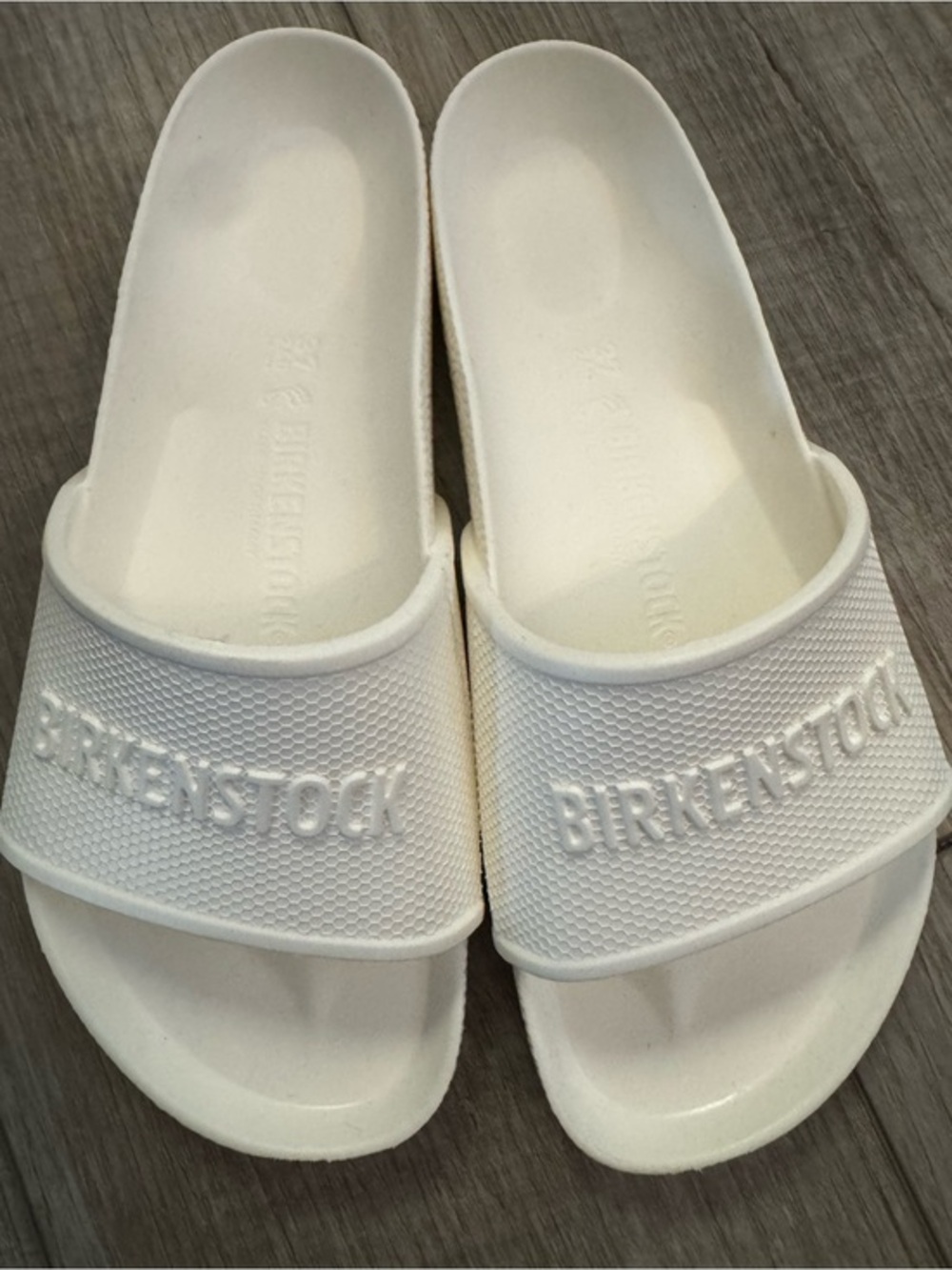 Birkenstock Arizona Essentials EVA White Slide Sandals Size 37 EU Women’s 6–6.5
